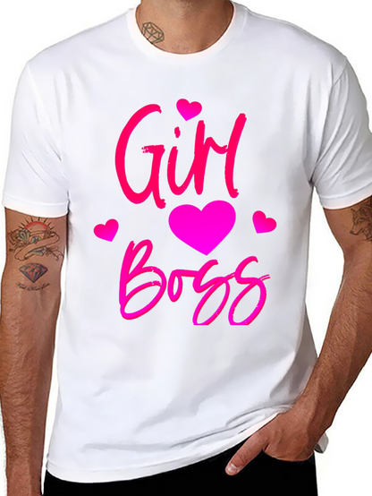 Girl Boss Black T-Shirt with Pink Design