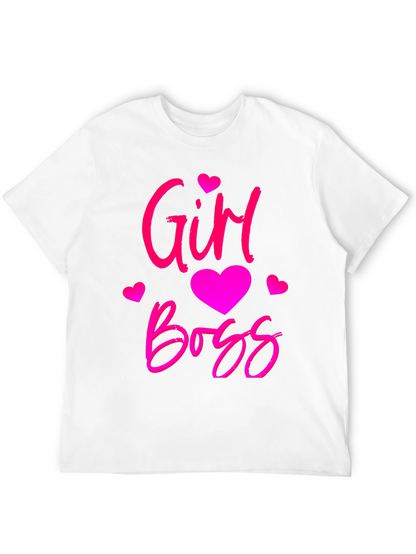 Girl Boss Black T-Shirt with Pink Design