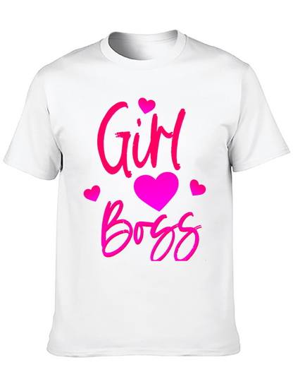 Girl Boss Black T-Shirt with Pink Design