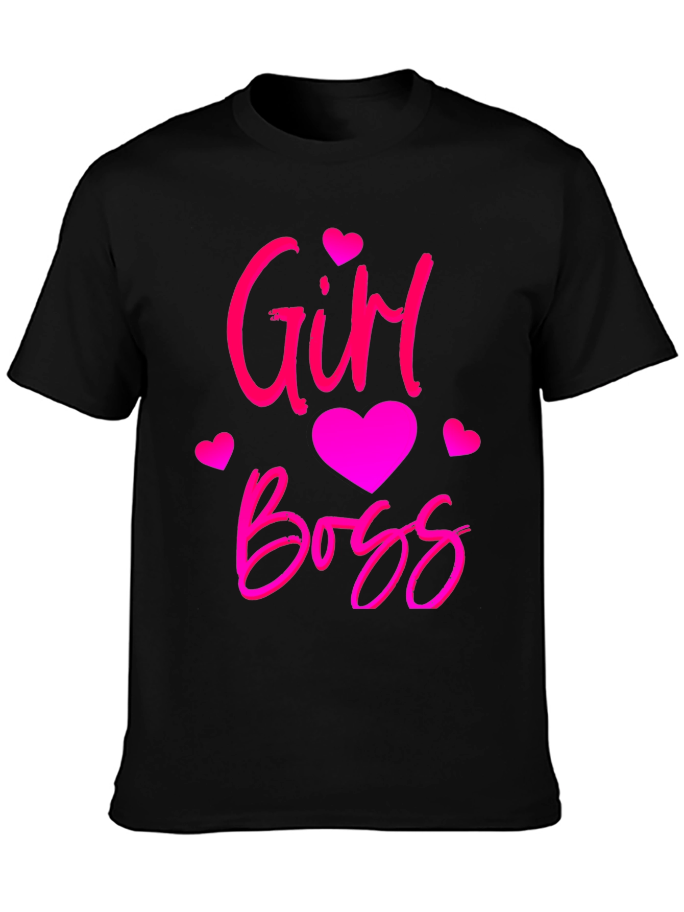 Girl Boss Black T-Shirt with Pink Design