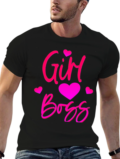 Girl Boss Black T-Shirt with Pink Design