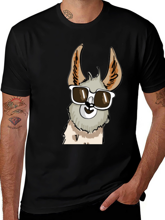 Cool Llama Graphic Tee - Stylish Black T-Shirt