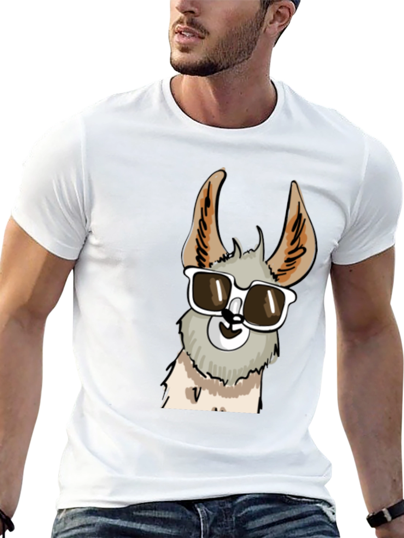 Cool Llama Graphic Tee - Stylish Black T-Shirt