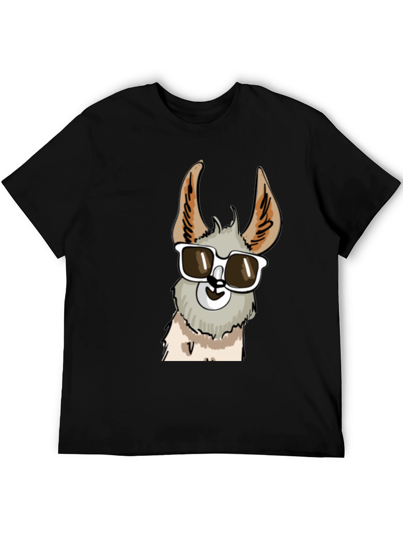 Cool Llama Graphic Tee - Stylish Black T-Shirt