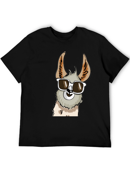 Cool Llama Graphic Tee - Stylish Black T-Shirt