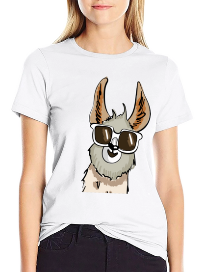 Cool Llama Graphic Tee - Stylish Black T-Shirt