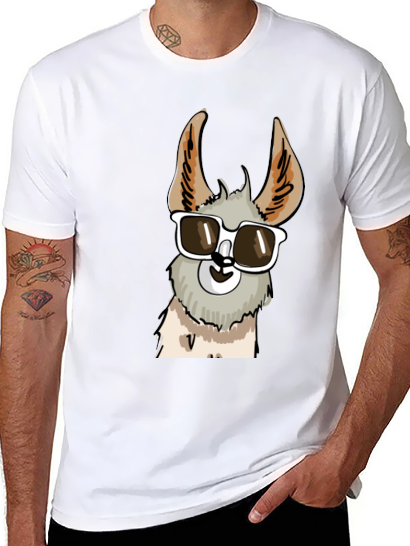 Cool Llama Graphic Tee - Stylish Black T-Shirt