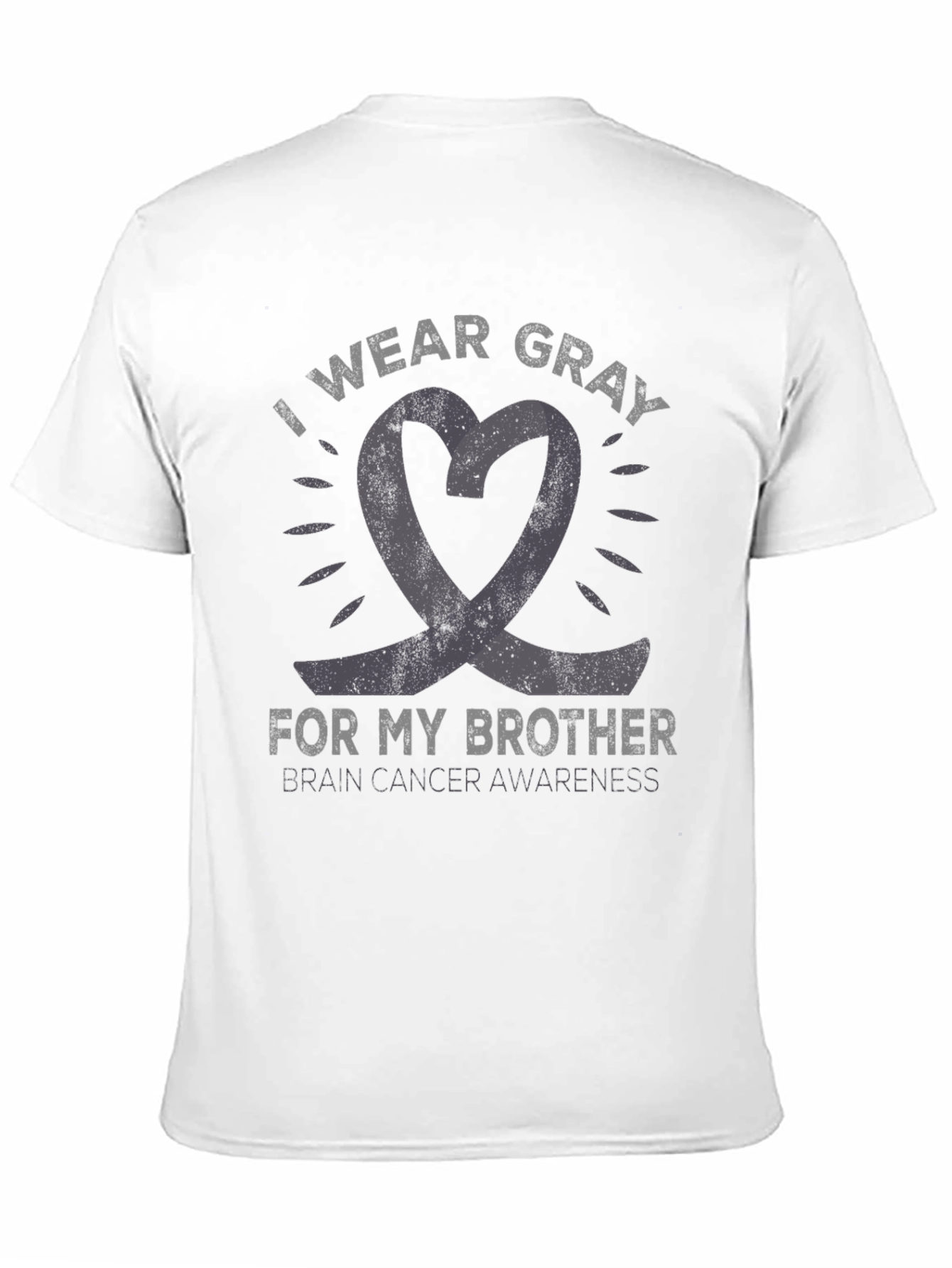 Gray Ribbon Brain Cancer Awareness T-Shirt