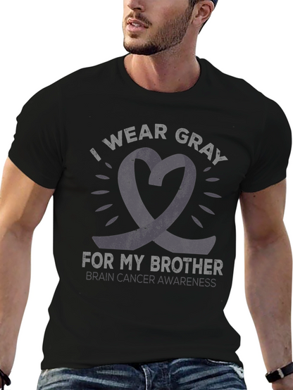 Gray Ribbon Brain Cancer Awareness T-Shirt