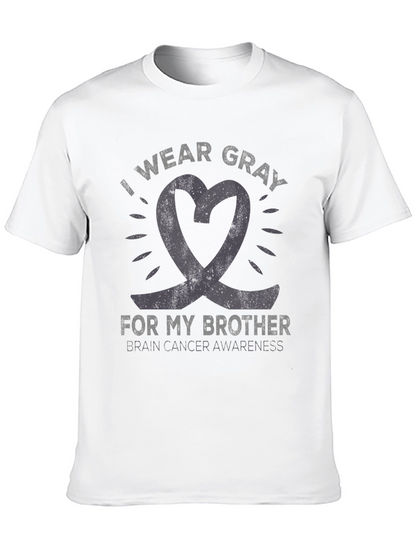 Gray Ribbon Brain Cancer Awareness T-Shirt