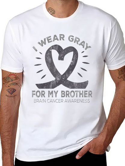 Gray Ribbon Brain Cancer Awareness T-Shirt