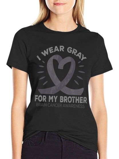 Gray Ribbon Brain Cancer Awareness T-Shirt