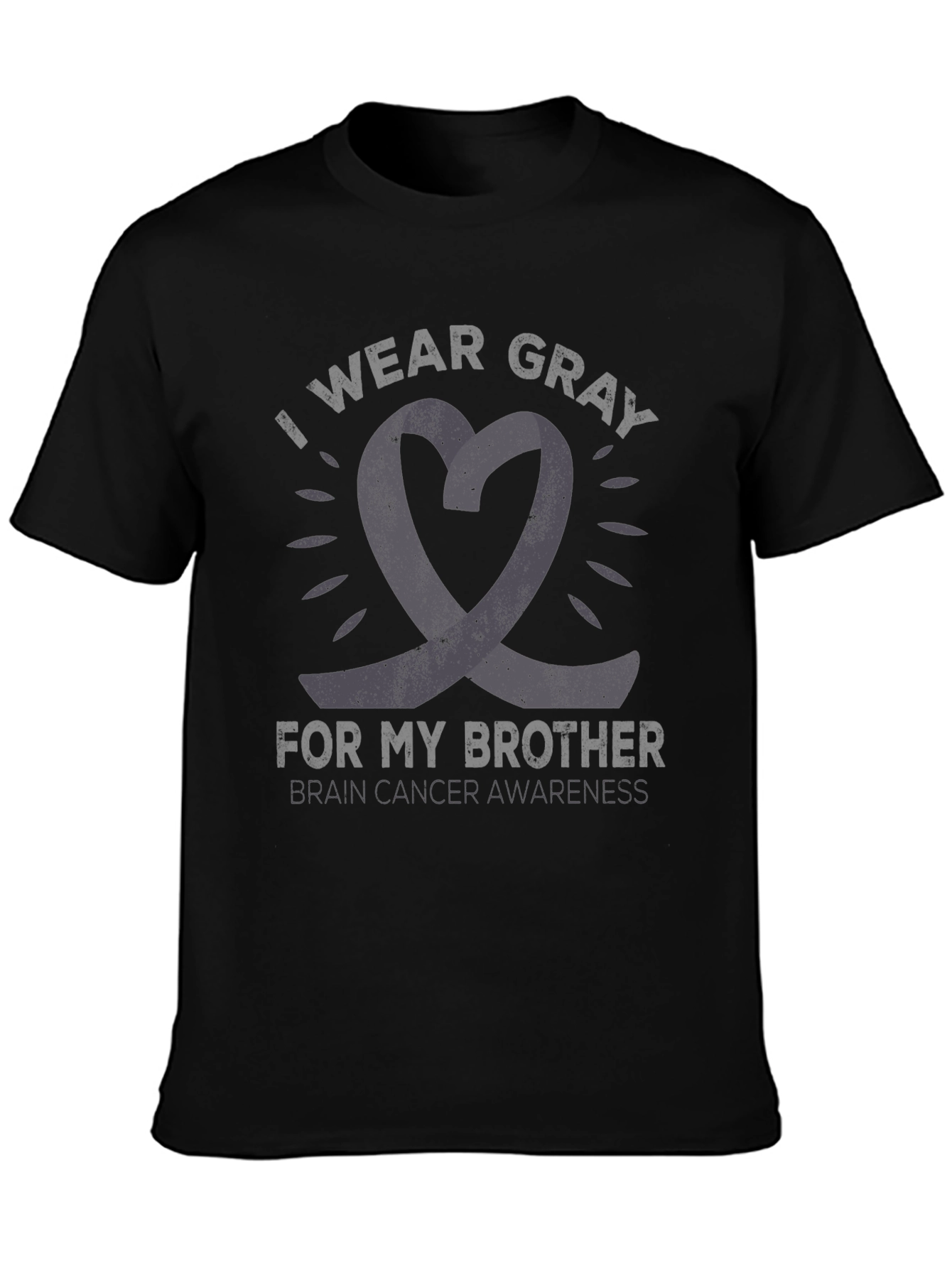 Gray Ribbon Brain Cancer Awareness T-Shirt