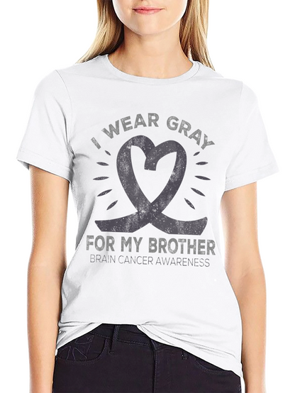 Gray Ribbon Brain Cancer Awareness T-Shirt