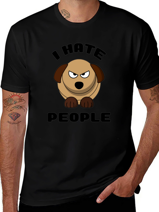 I Hate People Dog Graphic T-Shirt