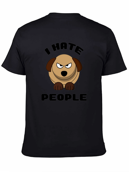 I Hate People Dog Graphic T-Shirt
