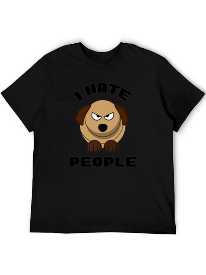 I Hate People Dog Graphic T-Shirt