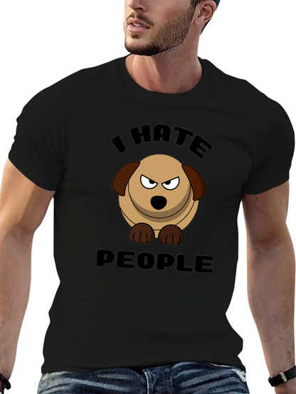 I Hate People Dog Graphic T-Shirt