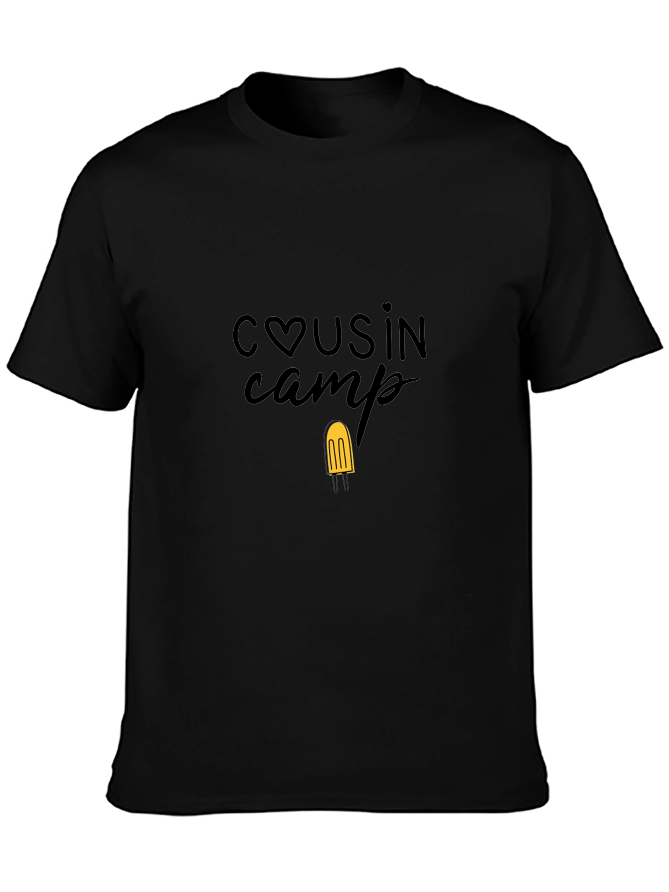 Cousin Camp Black T-Shirt with Popsicle Design