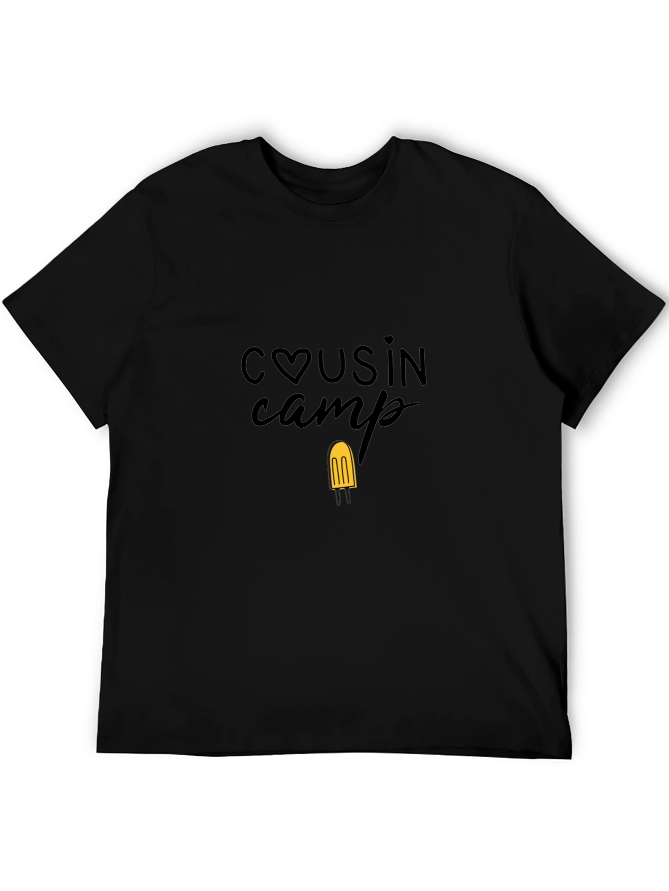 Cousin Camp Black T-Shirt with Popsicle Design