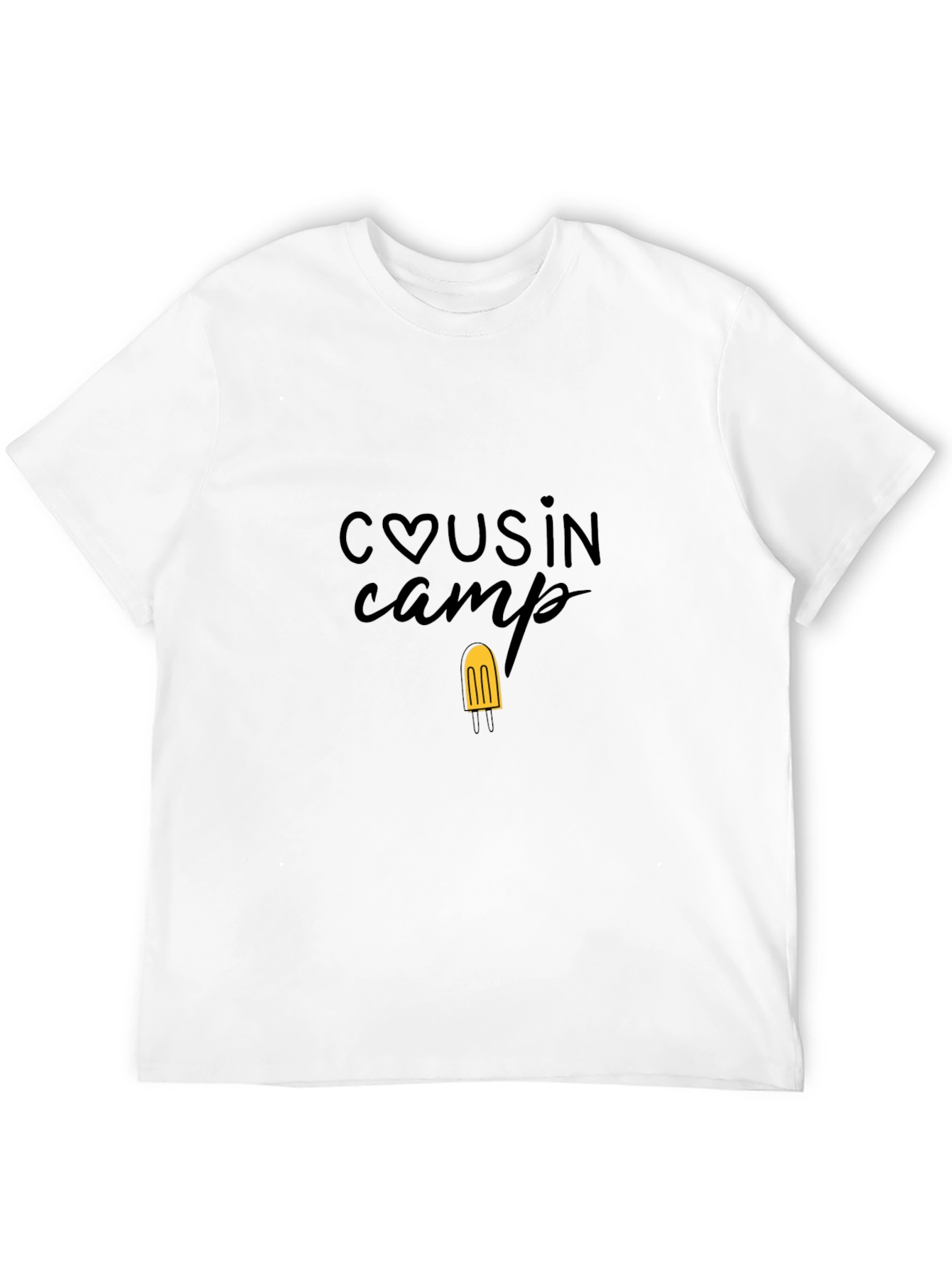 Cousin Camp Black T-Shirt with Popsicle Design