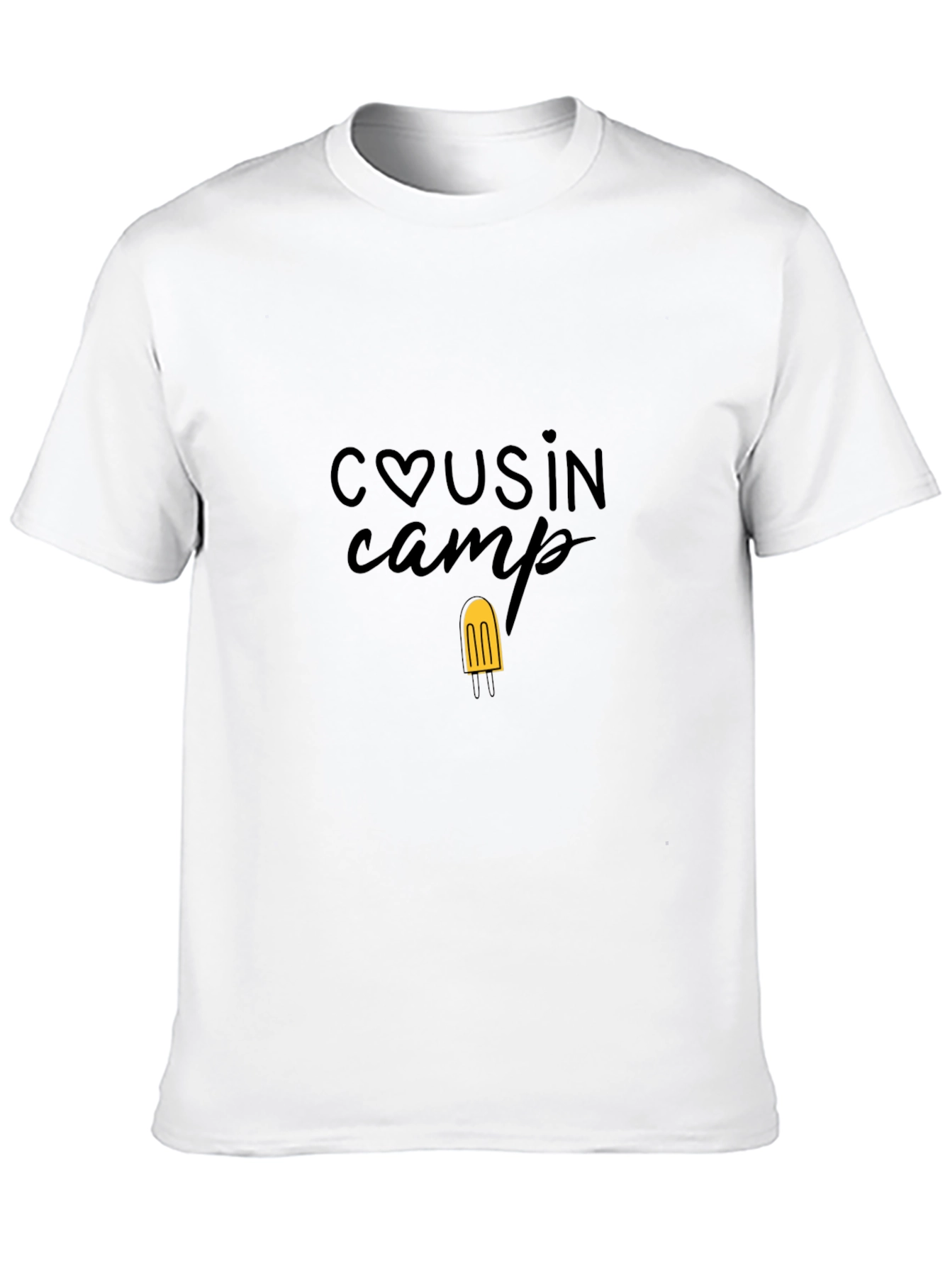 Cousin Camp Black T-Shirt with Popsicle Design