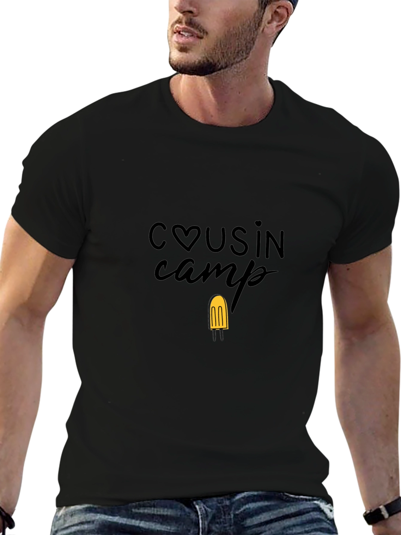Cousin Camp Black T-Shirt with Popsicle Design
