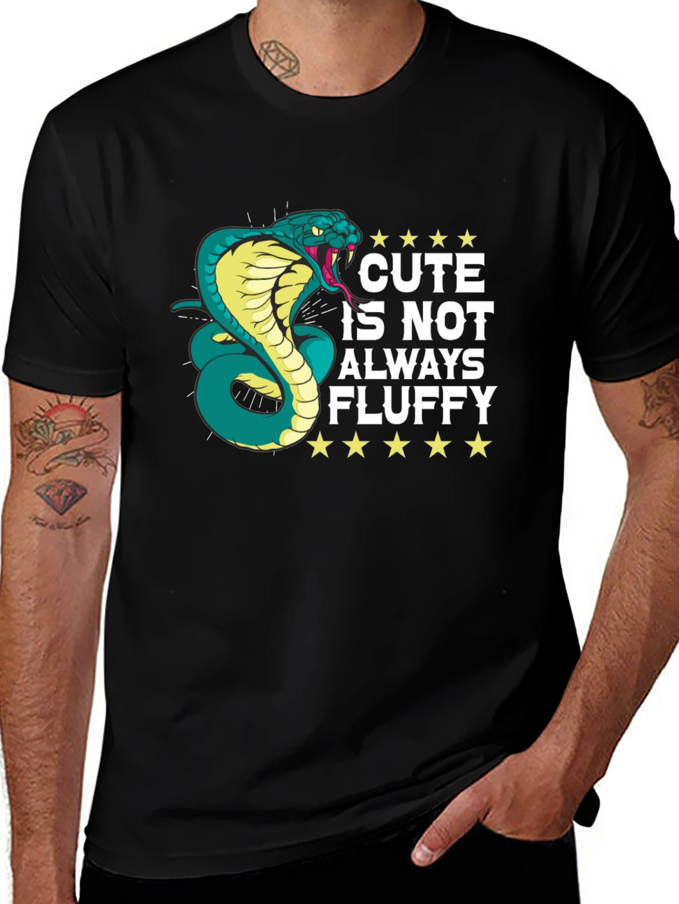 Cute Isnt Always Fluffy Snake Graphic T-Shirt