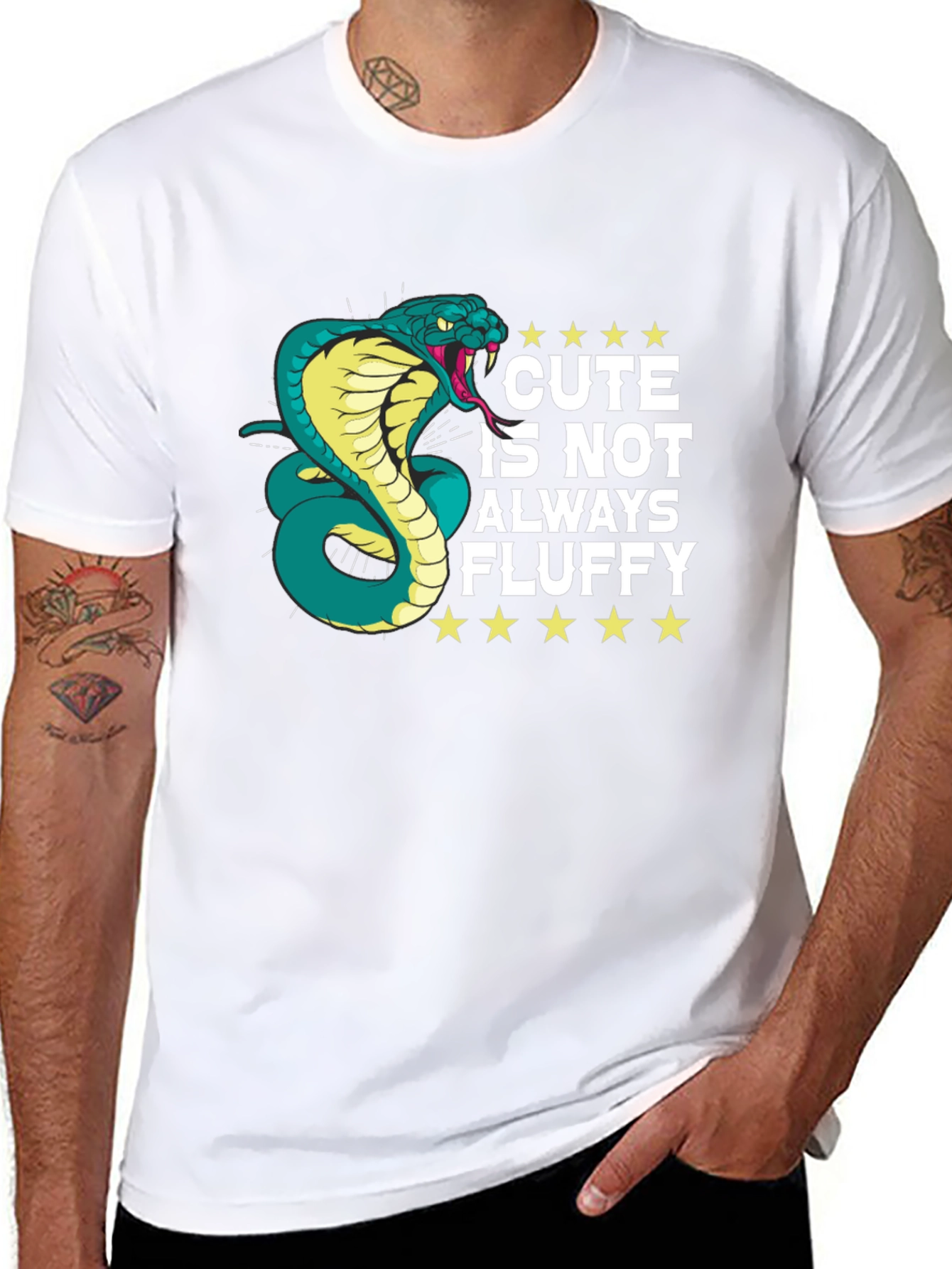 Cute Isnt Always Fluffy Snake Graphic T-Shirt