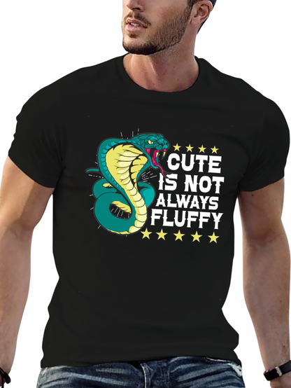 Cute Isnt Always Fluffy Snake Graphic T-Shirt