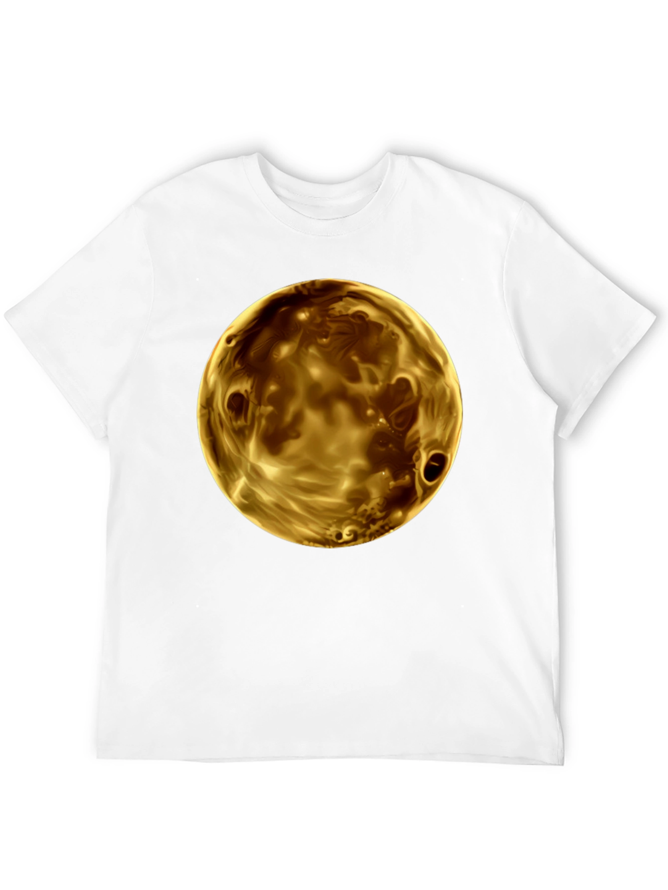 Golden Planet Graphic Print Mens Black T-Shirt