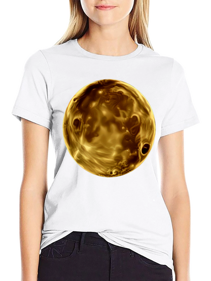 Golden Planet Graphic Print Mens Black T-Shirt