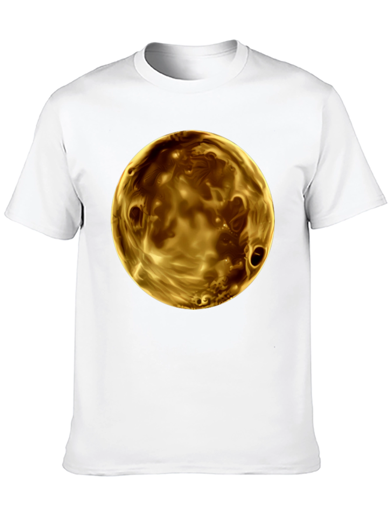 Golden Planet Graphic Print Mens Black T-Shirt