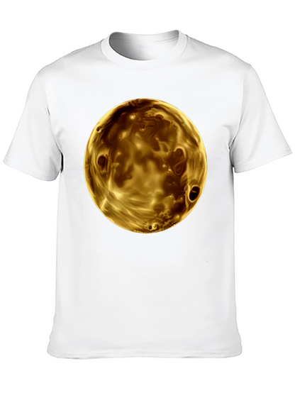 Golden Planet Graphic Print Mens Black T-Shirt