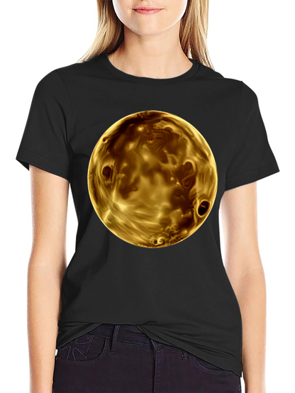 Golden Planet Graphic Print Mens Black T-Shirt