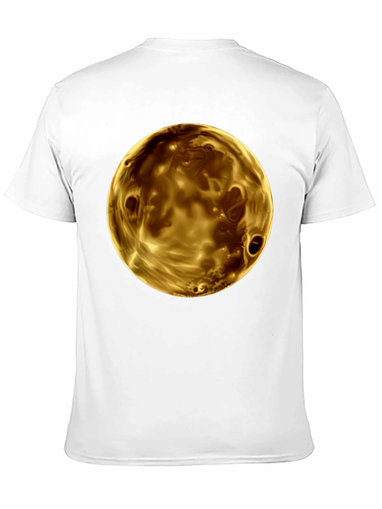 Golden Planet Graphic Print Mens Black T-Shirt