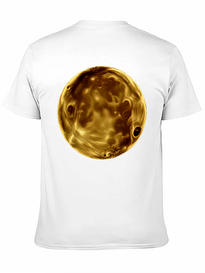 Golden Planet Graphic Print Mens Black T-Shirt