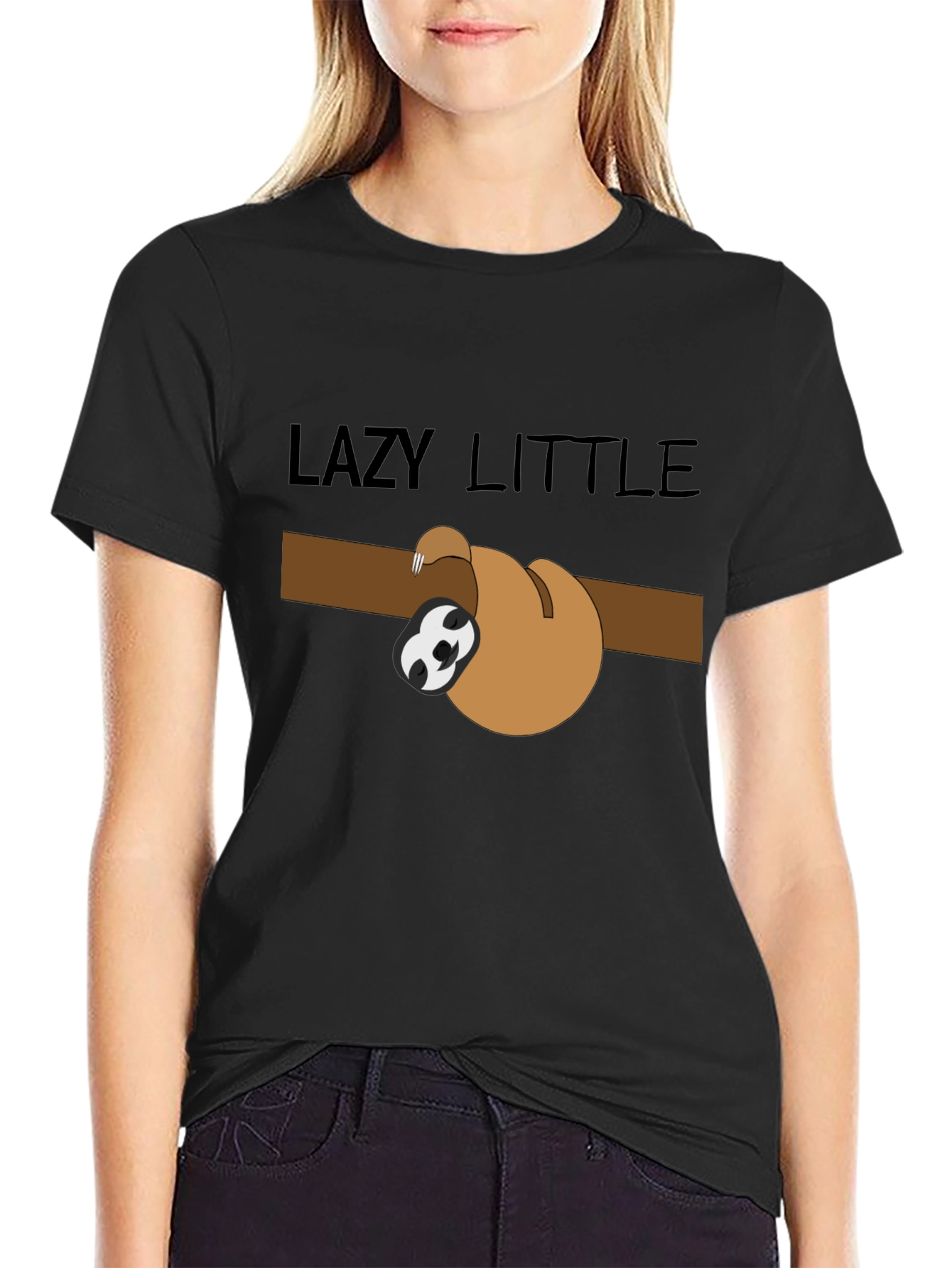 Lazy Little Sloth Graphic Tee - Relaxed Fit