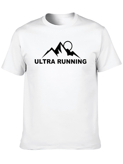 Ultra Running Black T-Shirt: Mountain Design