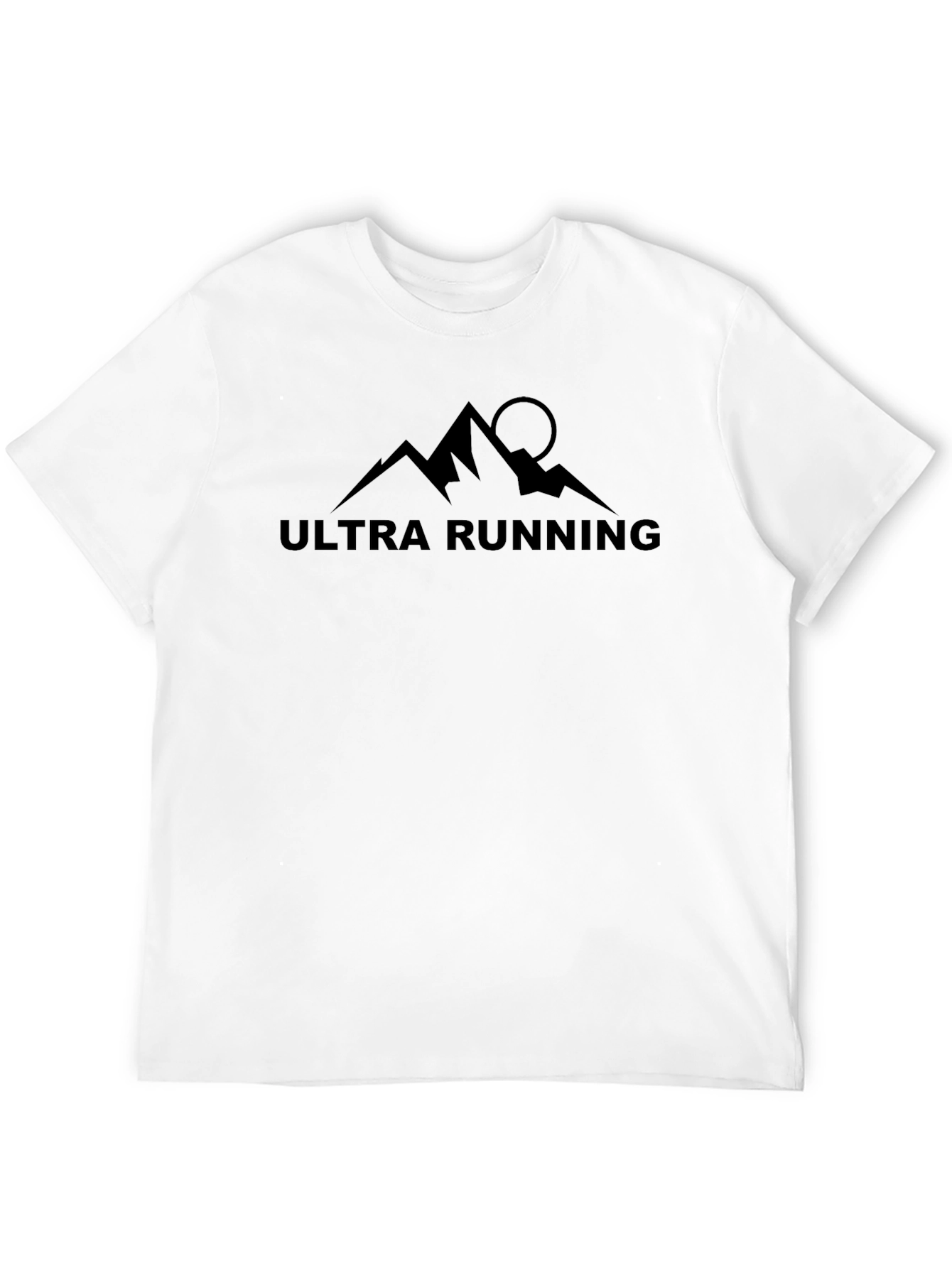 Ultra Running Black T-Shirt: Mountain Design