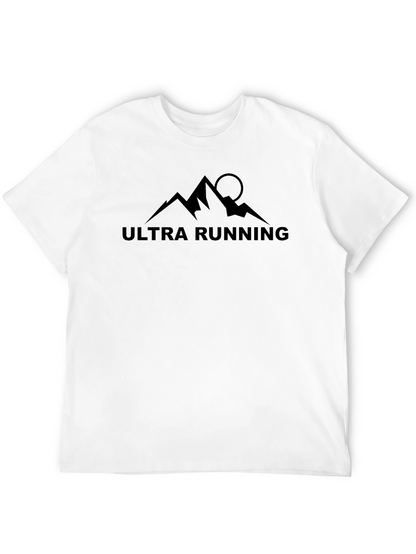 Ultra Running Black T-Shirt: Mountain Design