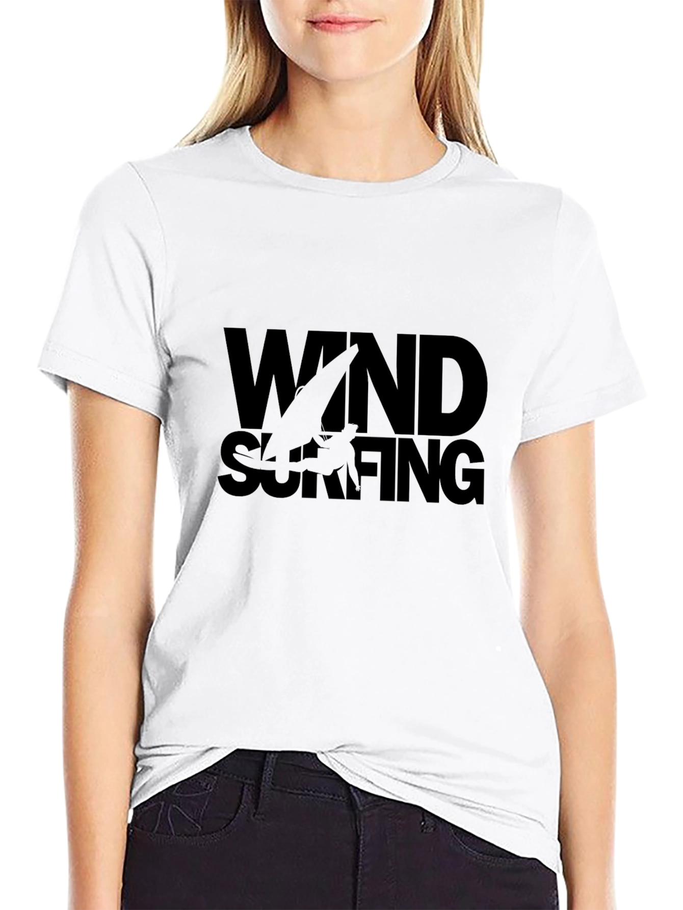 Windsurfing Graphic Tee - Stylish Black T-Shirt