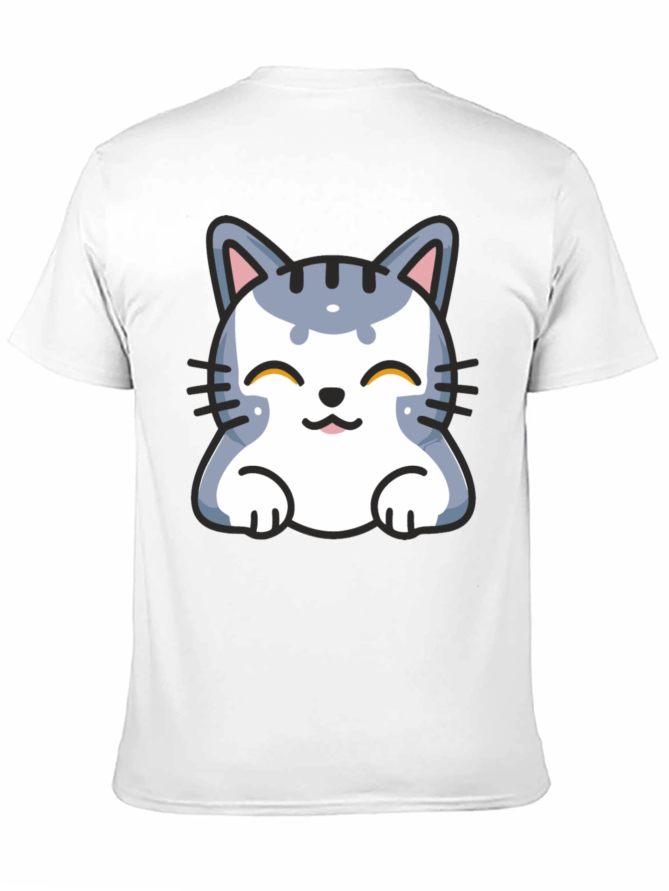 Cute Cartoon Cat T-Shirt - Black