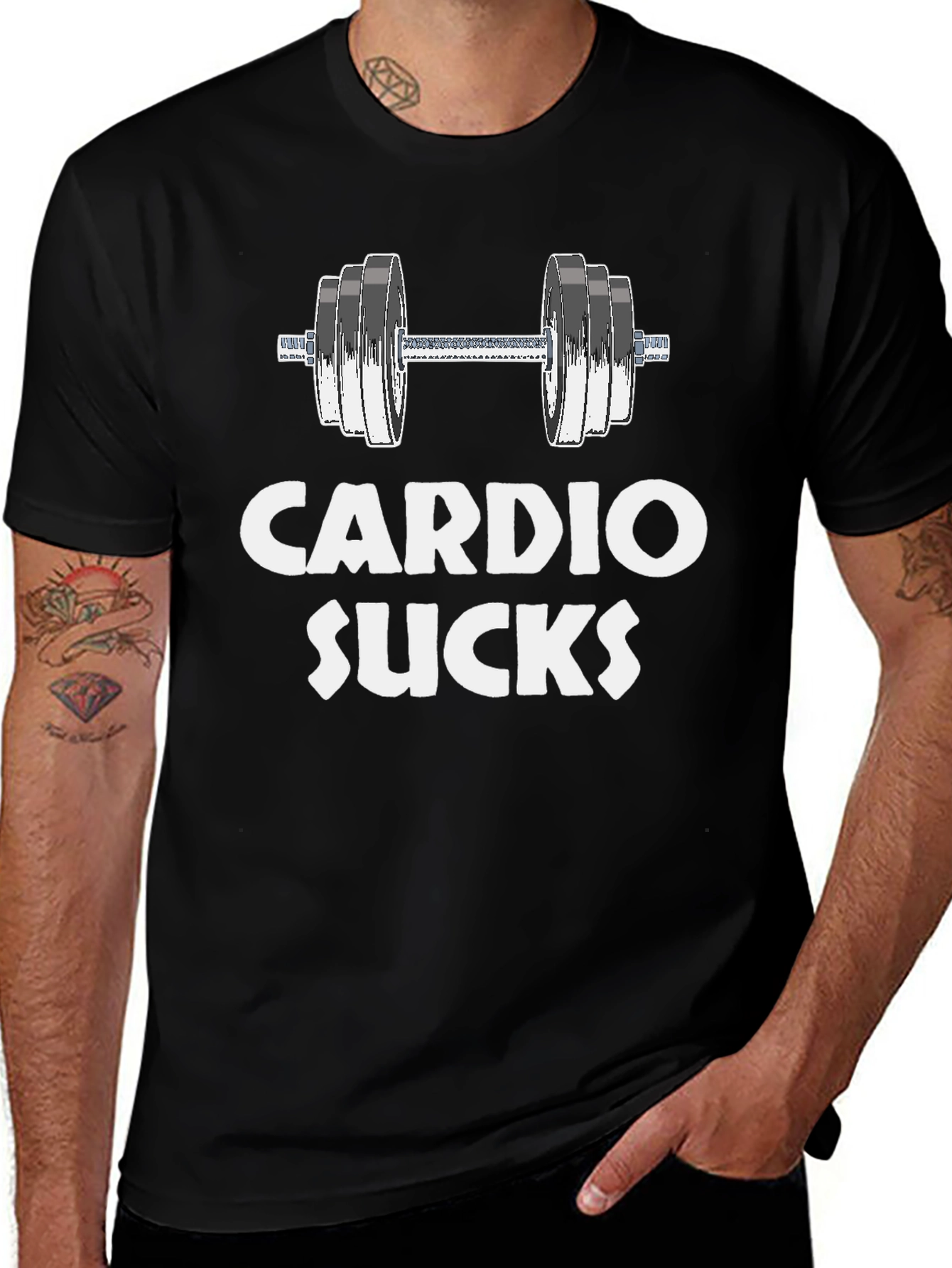 Cardio Sucks Gym T-Shirt - Funny Workout Tee