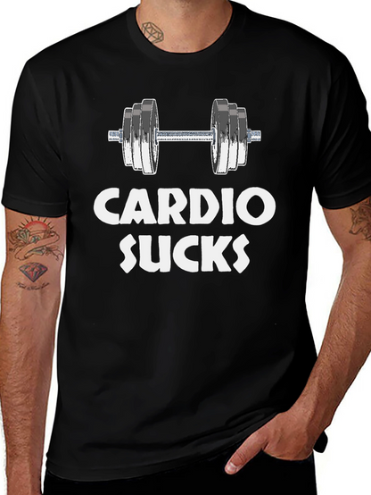 Cardio Sucks Gym T-Shirt - Funny Workout Tee
