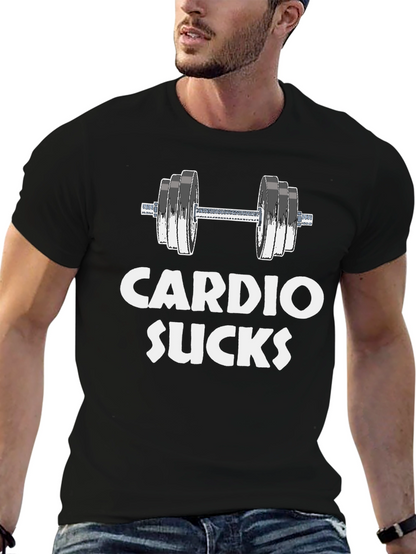 Cardio Sucks Gym T-Shirt - Funny Workout Tee