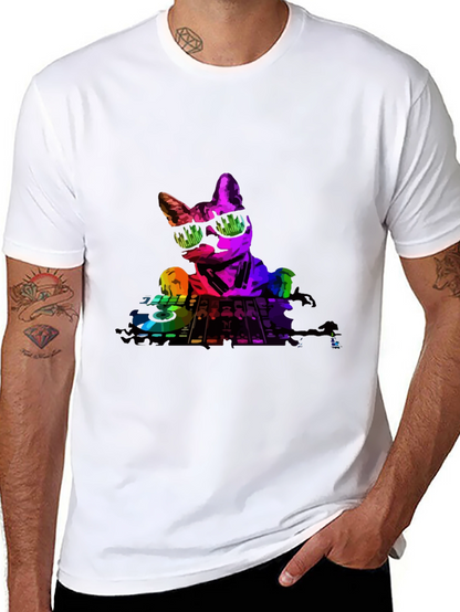 DJ Cat Graphic T-Shirt - Cool Music Lover Tee