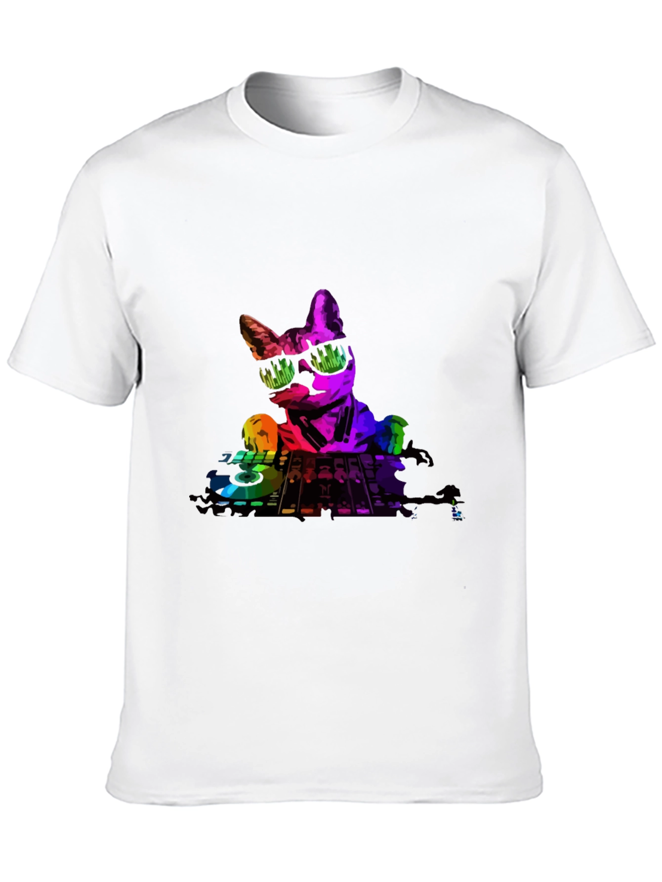DJ Cat Graphic T-Shirt - Cool Music Lover Tee