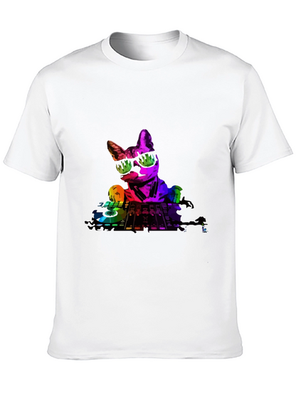 DJ Cat Graphic T-Shirt - Cool Music Lover Tee