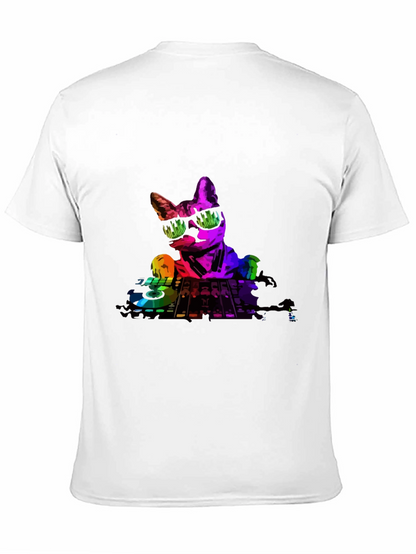 DJ Cat Graphic T-Shirt - Cool Music Lover Tee